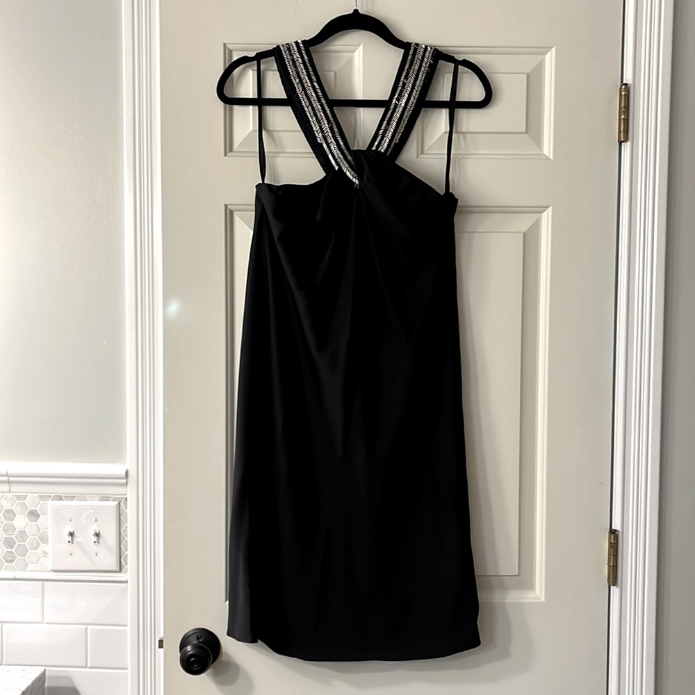 Banana Republic embellished Black slip dress